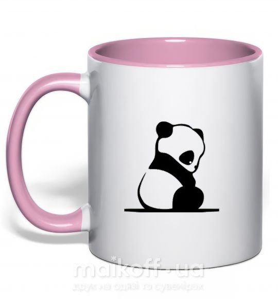 Чашка с цветной ручкой ПАНДА ребёнок Нежно розовый фото