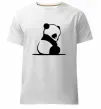 Мужская премиум футболка ПАНДА дитинча Белый фото