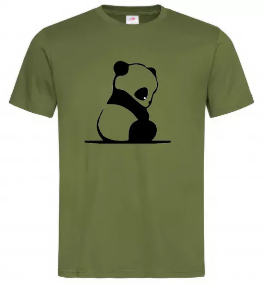 Чоловіча футболка ПАНДА дитинча Оливковий фото
