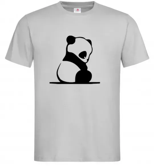 Чоловіча футболка ПАНДА дитинча Сірий фото