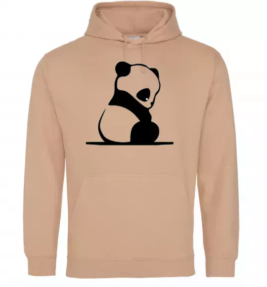 Мужская толстовка (худи) ПАНДА дитинча Песочный фото