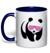 Чашка з кольоровою ручкою PINK PANDA Глибокий темно-синій фото
