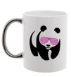 Чашка з кольоровою ручкою PINK PANDA Срібло фото