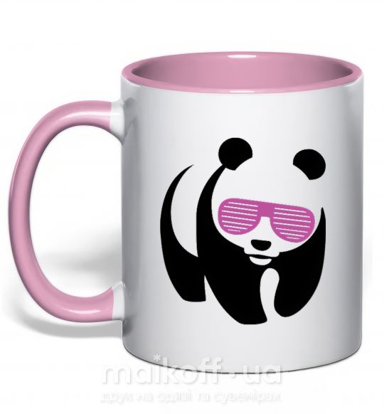 Чашка з кольоровою ручкою PINK PANDA Ніжно рожевий фото