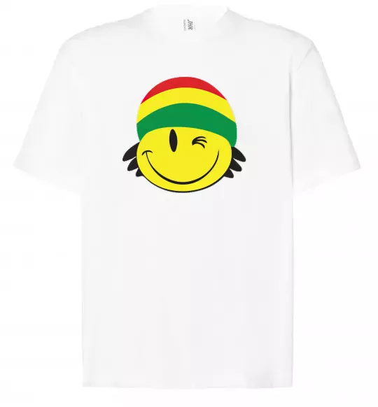 Футболка Оверсайз РАСТА СМАЙЛ Белый фото