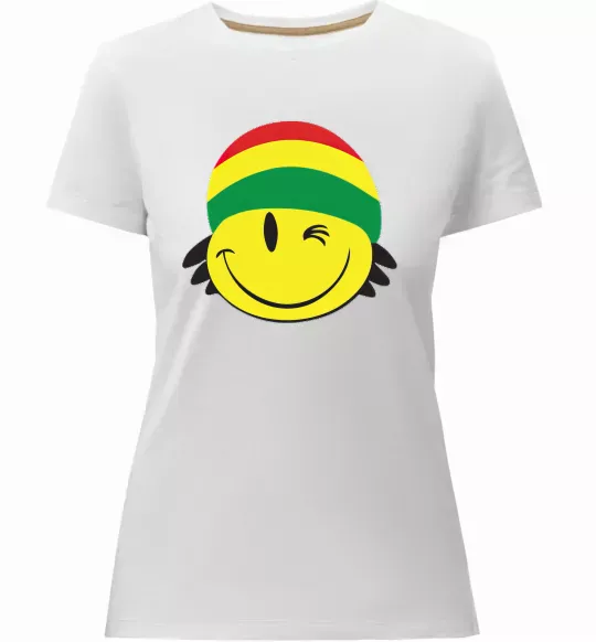 Жіноча преміум футболка РАСТА СМАЙЛ Білий фото