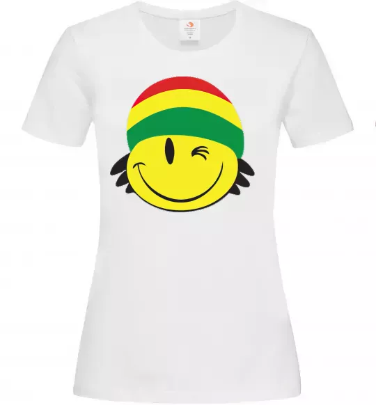 Жіноча футболка РАСТА СМАЙЛ Білий фото