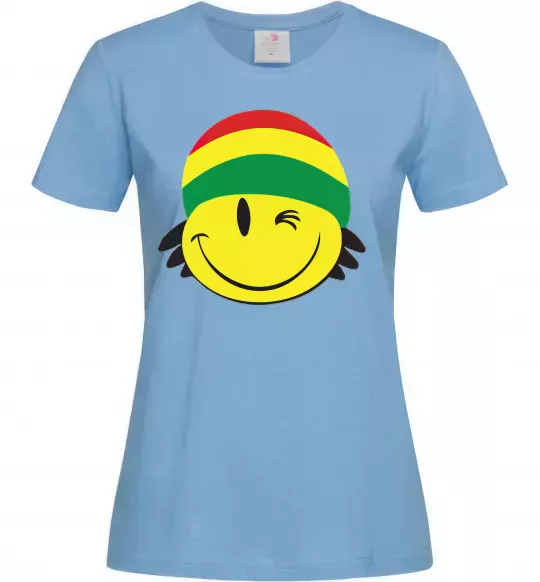 Жіноча футболка РАСТА СМАЙЛ Блакитний фото
