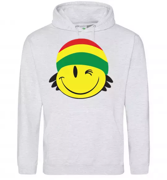 Чоловіча толстовка (худі) РАСТА СМАЙЛ Сірий меланж фото