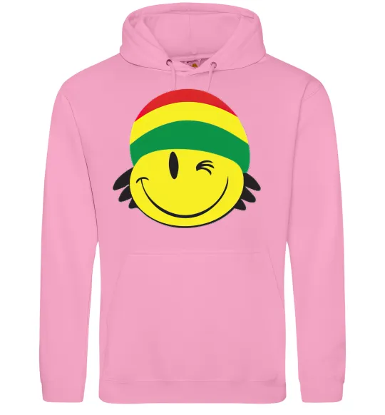 Женская толстовка (худи) РАСТА СМАЙЛ Розовый фото