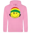 Женская толстовка (худи) РАСТА СМАЙЛ Розовый фото