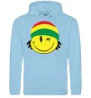 Женская толстовка (худи) РАСТА СМАЙЛ Голубой фото