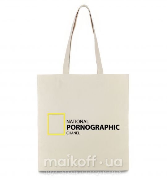 Еко-сумка NATIONAL PORNOGRAPHIC CHANAL Бежевий фото