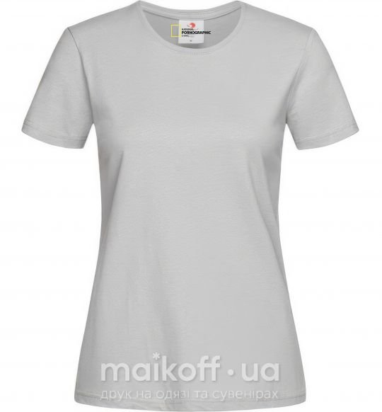 Жіноча футболка NATIONAL PORNOGRAPHIC CHANAL Сірий фото