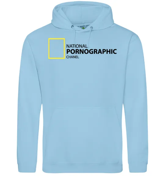 Женская толстовка (худи) NATIONAL PORNOGRAPHIC CHANAL Голубой фото