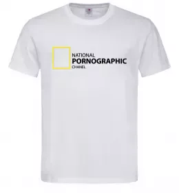 Мужская футболка NATIONAL PORNOGRAPHIC CHANAL Белый фото