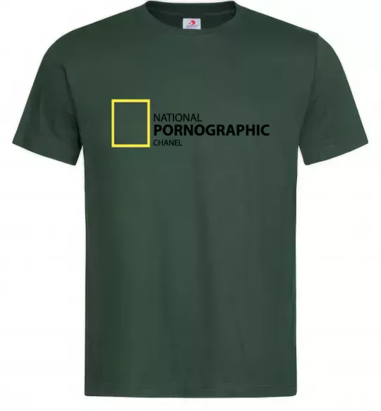 Мужская футболка NATIONAL PORNOGRAPHIC CHANAL Темно-зеленый фото
