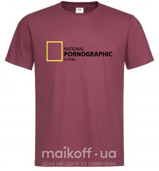 Мужская футболка NATIONAL PORNOGRAPHIC CHANAL Бордовый фото