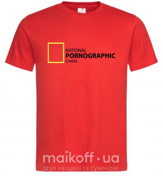 Чоловіча футболка NATIONAL PORNOGRAPHIC CHANAL Червоний фото