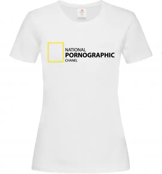 Женская футболка NATIONAL PORNOGRAPHIC CHANAL Белый фото