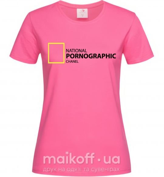 Женская футболка NATIONAL PORNOGRAPHIC CHANAL Ярко-розовый фото