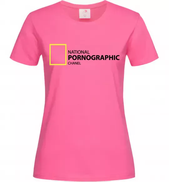 Женская футболка NATIONAL PORNOGRAPHIC CHANAL Ярко-розовый фото