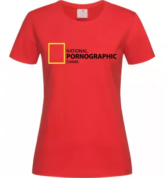 Женская футболка NATIONAL PORNOGRAPHIC CHANAL Красный фото