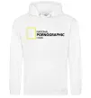 Мужская толстовка (худи) NATIONAL PORNOGRAPHIC CHANAL Белый фото