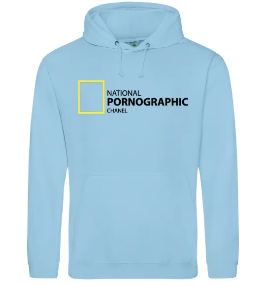 Чоловіча толстовка (худі) NATIONAL PORNOGRAPHIC CHANAL Блакитний фото