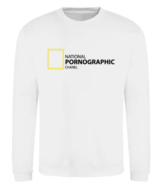 Свитшот NATIONAL PORNOGRAPHIC CHANAL Белый фото