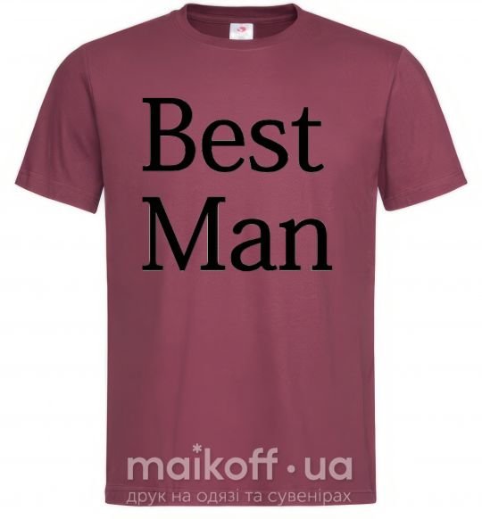 Мужская футболка BEST MAN Бордовый фото