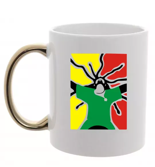 Чашка с цветной ручкой РАСТАМАН Золото фото