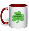 Чашка з кольоровою ручкою HAPPY ST. PATRIKS DAY Червоний фото