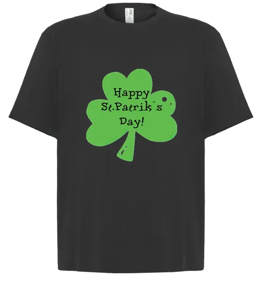 Футболка Оверсайз HAPPY ST. PATRIKS DAY Чорний фото