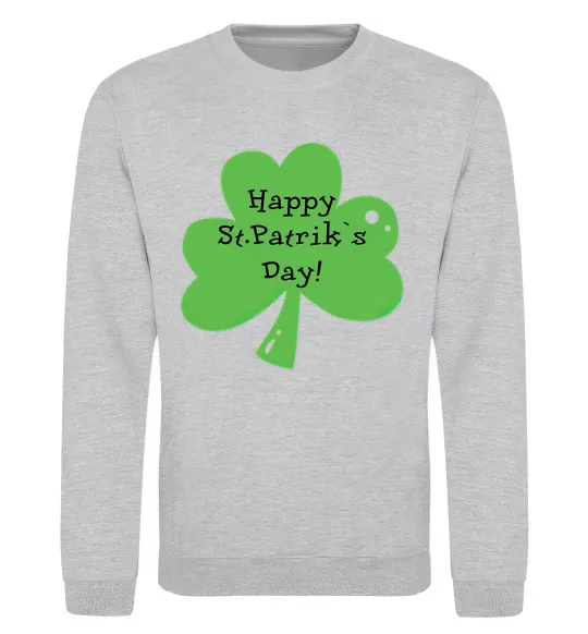 Світшот HAPPY ST. PATRIKS DAY Сірий меланж фото