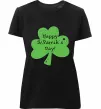 Женская премиум футболка HAPPY ST. PATRIKS DAY Черный фото