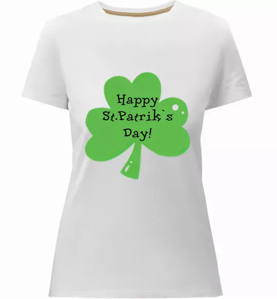 Женская премиум футболка HAPPY ST. PATRIKS DAY Белый фото