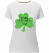 Женская премиум футболка HAPPY ST. PATRIKS DAY Белый фото