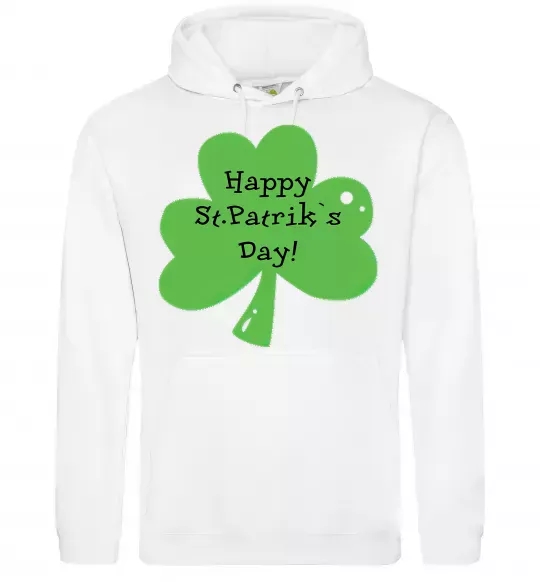 Жіноча толстовка (худі) HAPPY ST. PATRIKS DAY Білий фото
