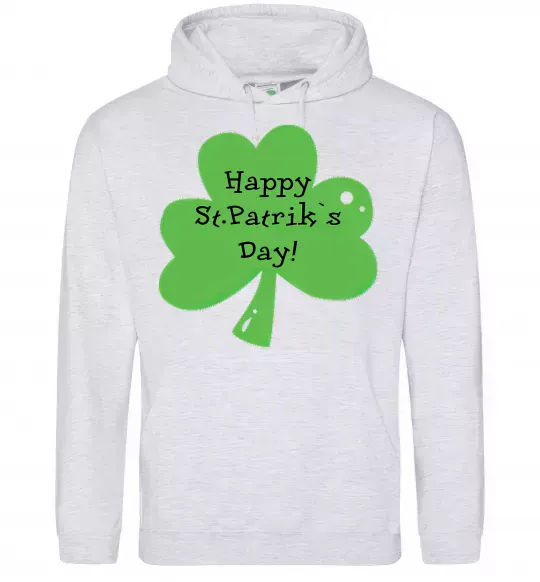 Жіноча толстовка (худі) HAPPY ST. PATRIKS DAY Сірий меланж фото