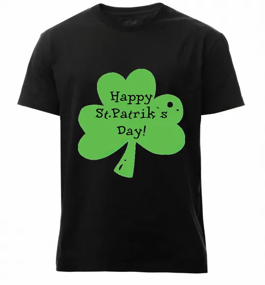 Мужская премиум футболка HAPPY ST. PATRIKS DAY Черный фото