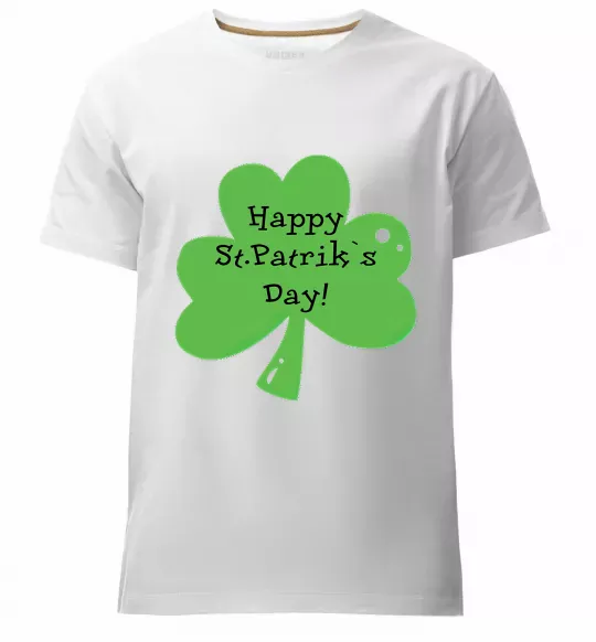 Мужская премиум футболка HAPPY ST. PATRIKS DAY Белый фото