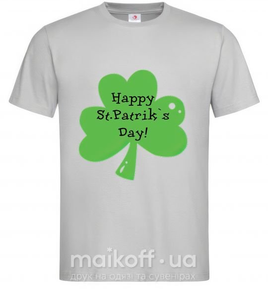 Чоловіча футболка HAPPY ST. PATRIKS DAY Сірий фото