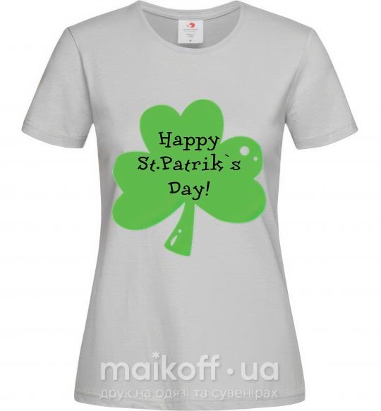 Жіноча футболка HAPPY ST. PATRIKS DAY Сірий фото