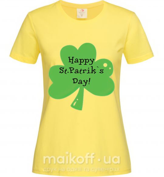 Женская футболка HAPPY ST. PATRIKS DAY Лимонный фото