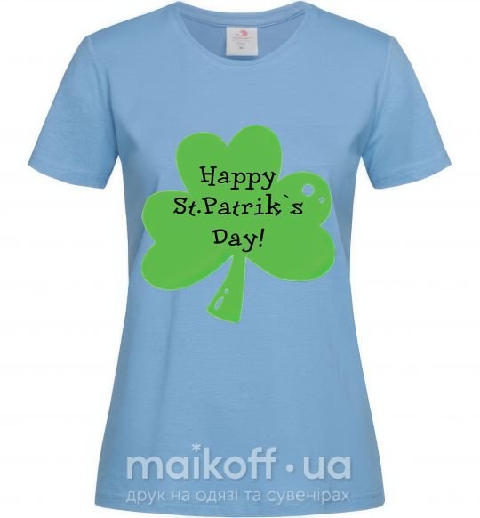 Жіноча футболка HAPPY ST. PATRIKS DAY Блакитний фото
