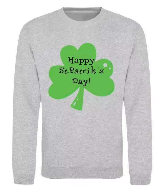 Свитшот HAPPY ST. PATRIKS DAY Серый меланж фото