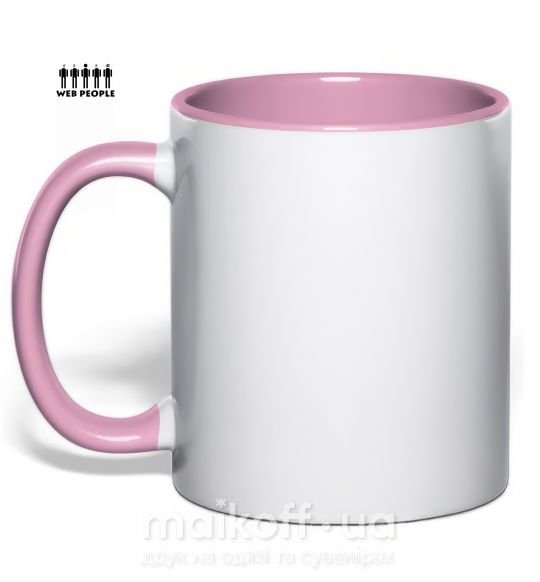 Чашка з кольоровою ручкою WEB PEOPLE Ніжно рожевий фото