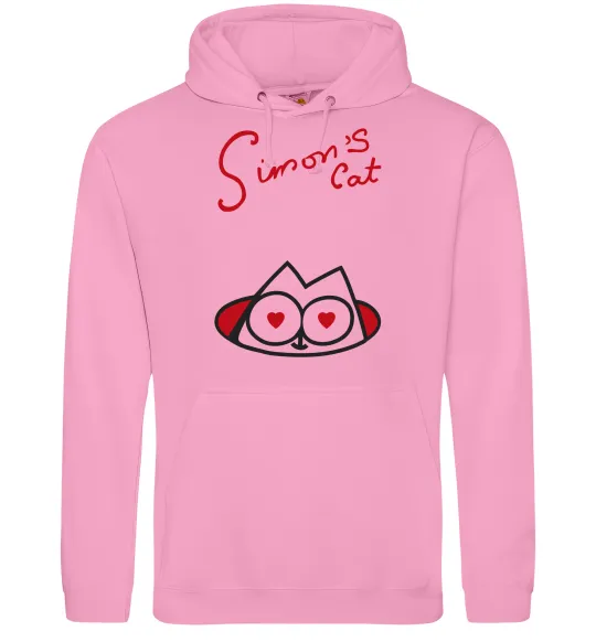 Мужская толстовка (худи) SIMON'S CAT напис Розовый фото