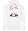 Чоловіча толстовка (худі) SIMON'S CAT напис Білий фото